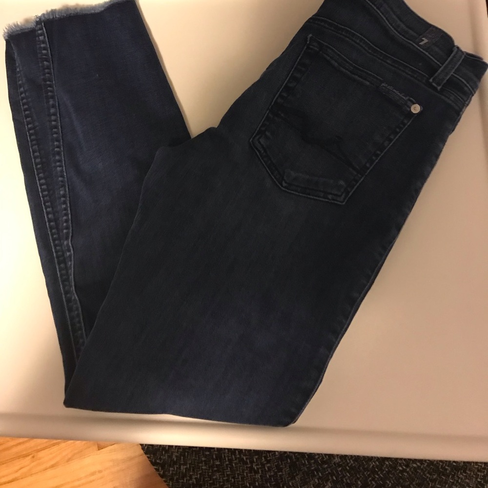 SEVEN FOR ALL MANKIND WOMENS SIZE 28 SLIM RAW CUT ANKLE LENGTH HEM